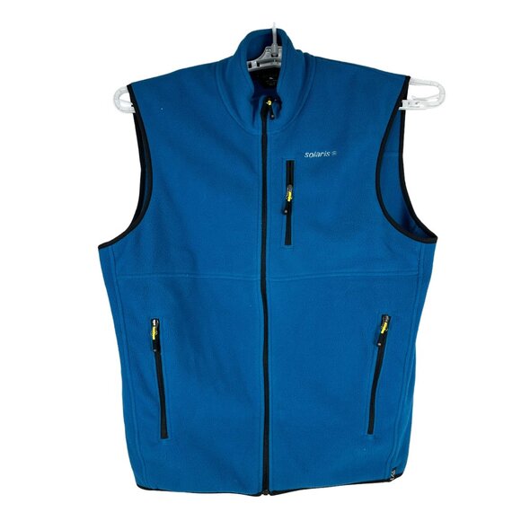 Solaris Blue Fleece Full Zip Vest XL Lightweight Polyester Outdoor Wear Pockets - Picture 1 of 6